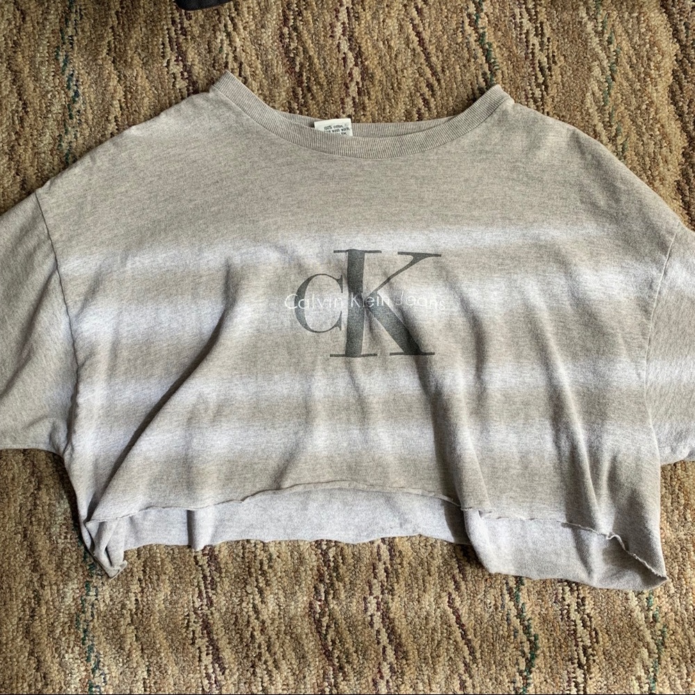 Grey Calvin Klein Jeans Crop Top